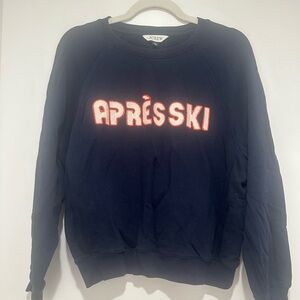 J.Crew Women's Navy Blue "Après Ski" Graphic Sweatshirt | size small